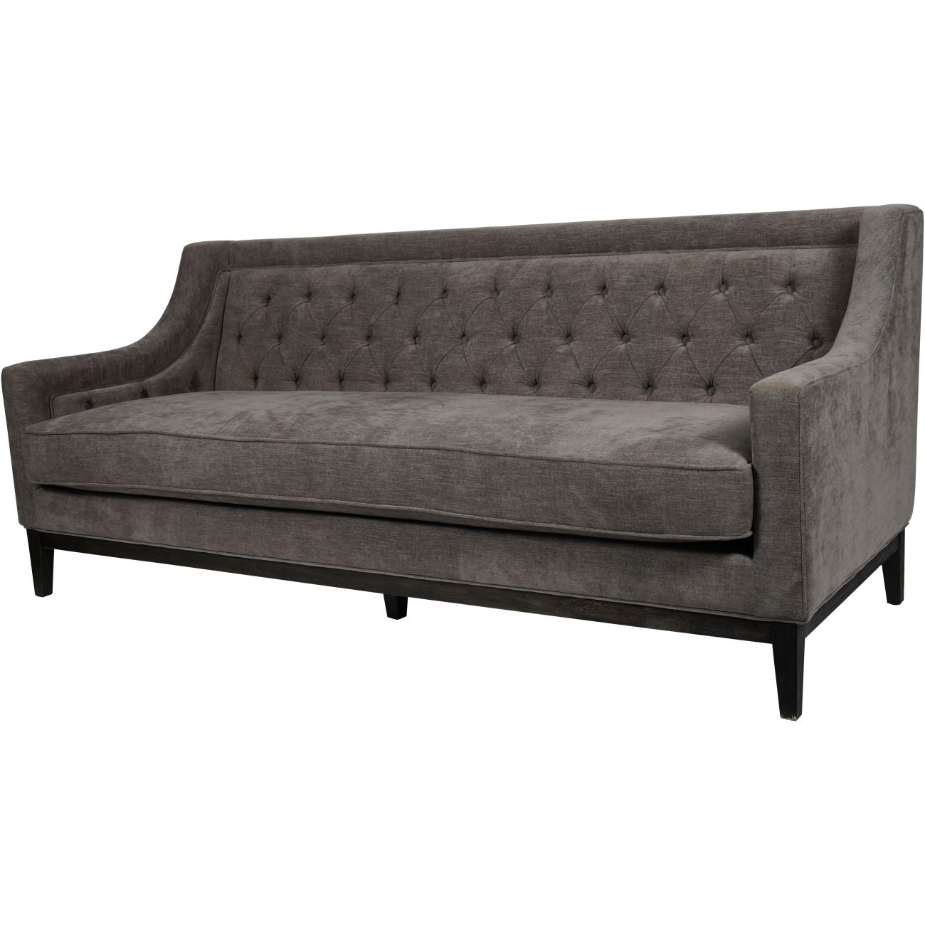 Theodore Buttoned Sofa in Warm Grey Fabric | 3 Seater